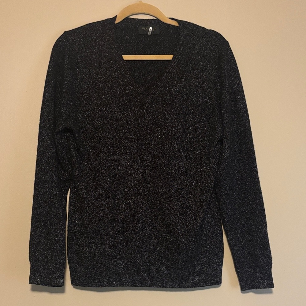 Charter Club Women's Black V-Neck Cashmere Sweater - 85% Cashmere, Size Large